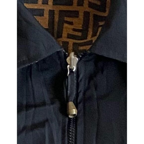Authentic Fendi Vintage Zucca Monogram Reversible Jacket Trench Coat Brown - Picture 10 of 10